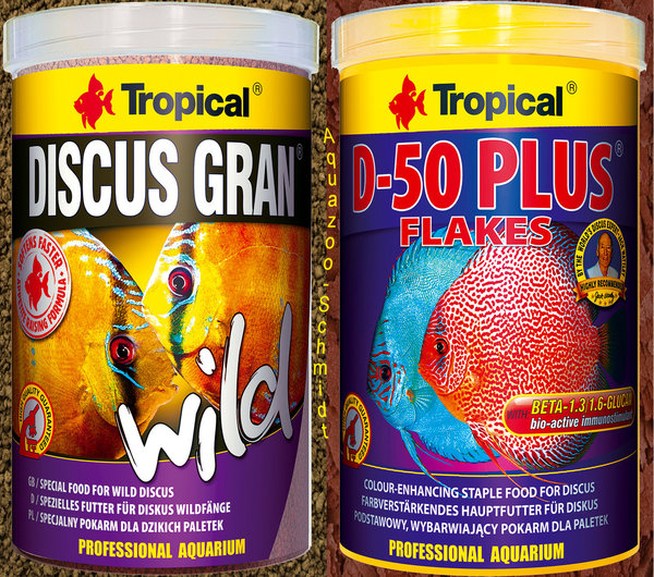 "Tropical Discus Gran Wild 1L + Tropical D-50 Plus Flakes 1L"