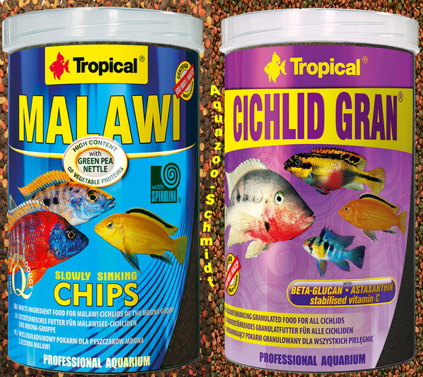 "Tropical Malawi Chips + Cichlid Gran 1L^