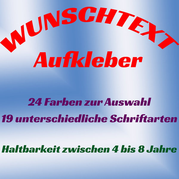 Wunschtext - Aufkleber 2x 10cm"