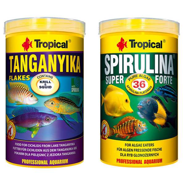"Tropical Tanganyika Flakes & Super Spirulina Forte 36% Flakes je 1000ml"