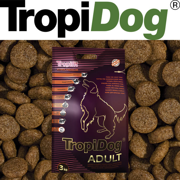 TropiDog Adult für mittlere & große Rassen mit Lachs & Huhn 3kg