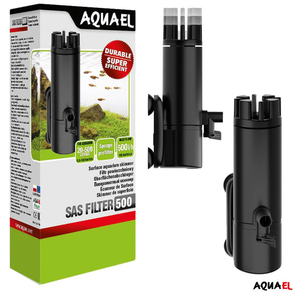 Aquael SAS 500 Filter Oberflächenfilter Skimmer Innenfilter 20-500L